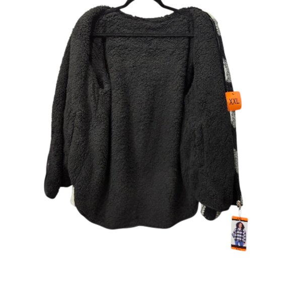 Weatherproof New Women's Reversible Ultra Cozy Plush Fleece Hooded Plaid Jacket - Picture 7 of 11